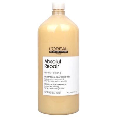 شامپو ابسولوت ریپیر لیپیدیوم لورال پروفشنال حاوی پروتين و امگا ۹ 1500 میل Loreal Absolut Reapair shampoo