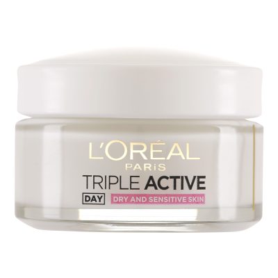 کرم آبرسان روز پوست های خشک و حساس لورال تریپل اکتیو LOreal Triple Active حجم 50 میلی لیتر