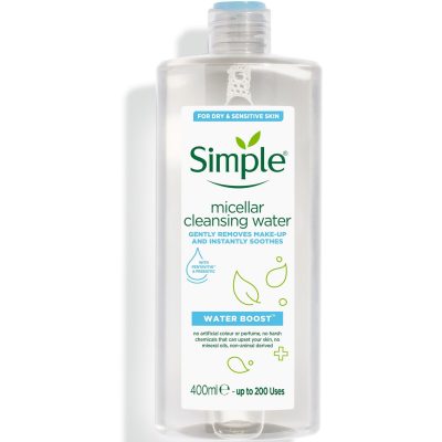 میسلار واتر پاک کننده آرایش آبرسان سیمپل Simple Micellar Water Boost حجم 400 میلی لیتر