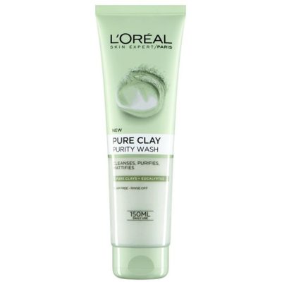 ژل پاک کننده و مات کننده صورت خاک رس و اکالیپتوس لورال LOreal Pure Clay Purity Wash