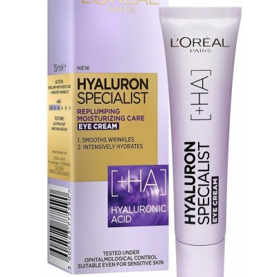 کرم آبرسان و ضدچروک دور چشم لورال هیالورون اسپشیالیست LOreal Hyaluron حجم 15 میلی لیتر
