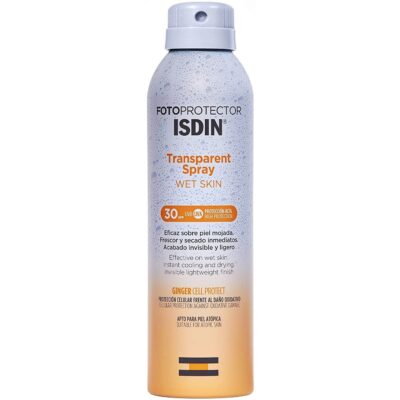 اسپری ضدآفتاب بدن ایزدین Isdin Transparent Spray SPF30 حجم 250 میلی لیتر