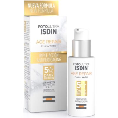 ضدآفتاب و ضد پیری ایزدین ایج ریپیر فیوژن واتر Isdin Age Repair SPF50 حجم 50 میل